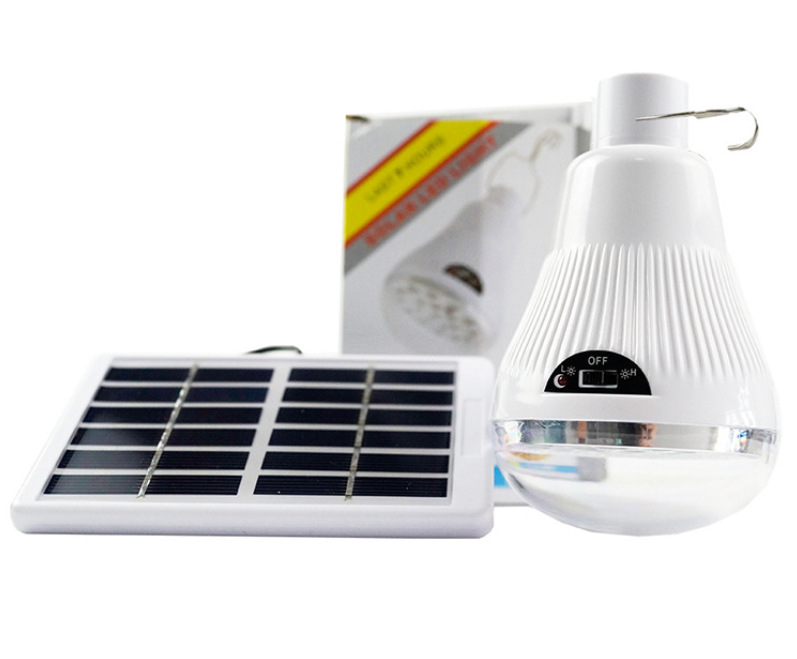 Solar recargable LED bulb light home mobile night market light stand artefact