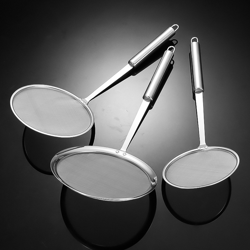 304 stainless steel mesh oil leakage filter, oil residue spoon, foam spoon, household kitchen filter net, mesh oil leakage spoon net Specification image