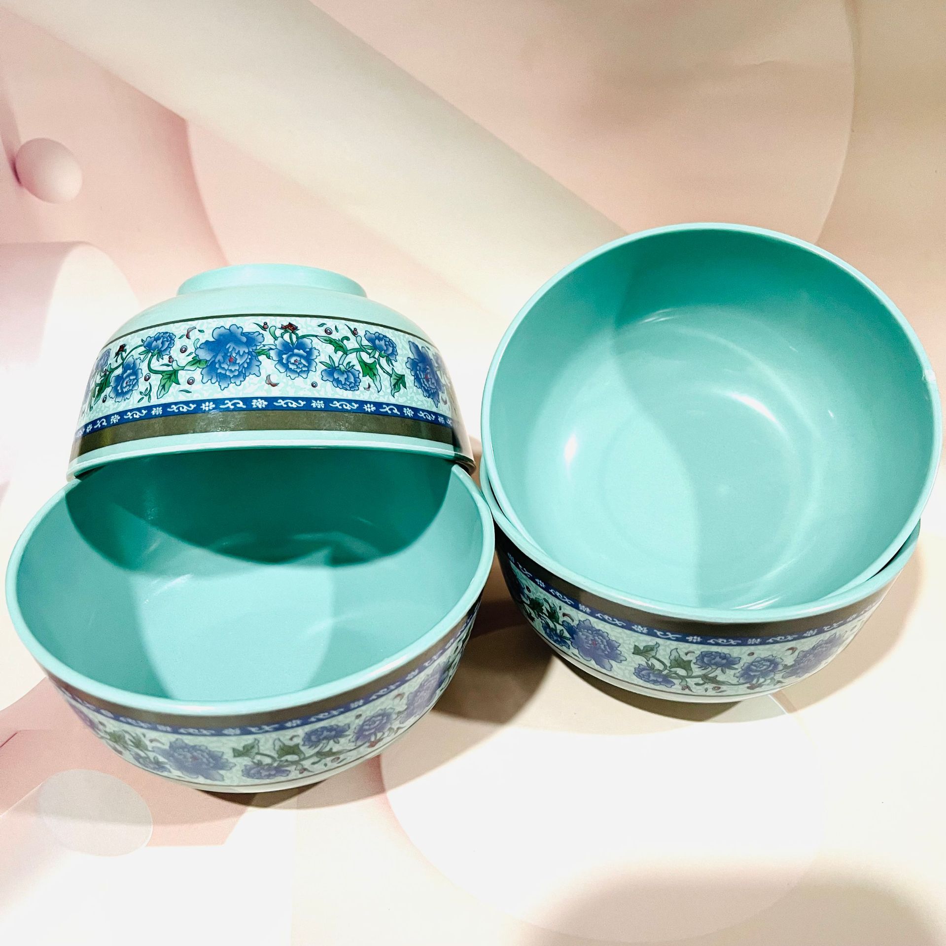 【 Zone 3-10 】B1045 blue and white porcelain bowl 480 yuan per box, blue and white porcelain melamine rice bowl, household, hotel and restaurant, commercial bowl, restaurant and cafeteria bowl, round bowl, wholesale 1 yuan Specification image