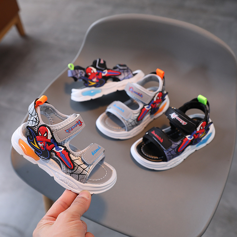 Sandalias niño verano 2024 nuevo niño bebé antideslizante suela suave peep toe casual zapatos de playa sandalias deportivas
