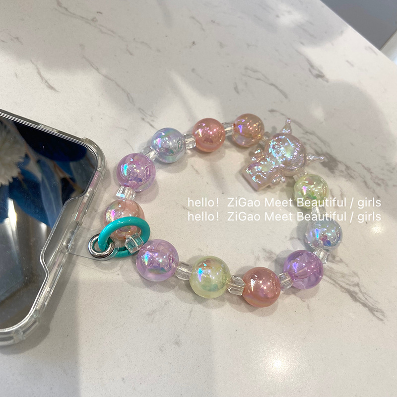 New Magic Big Bead Mobile Phone Chain Cute Cartoon Accessories Pendant Short Girl Anti-Loss Mobile Phone Lanyard