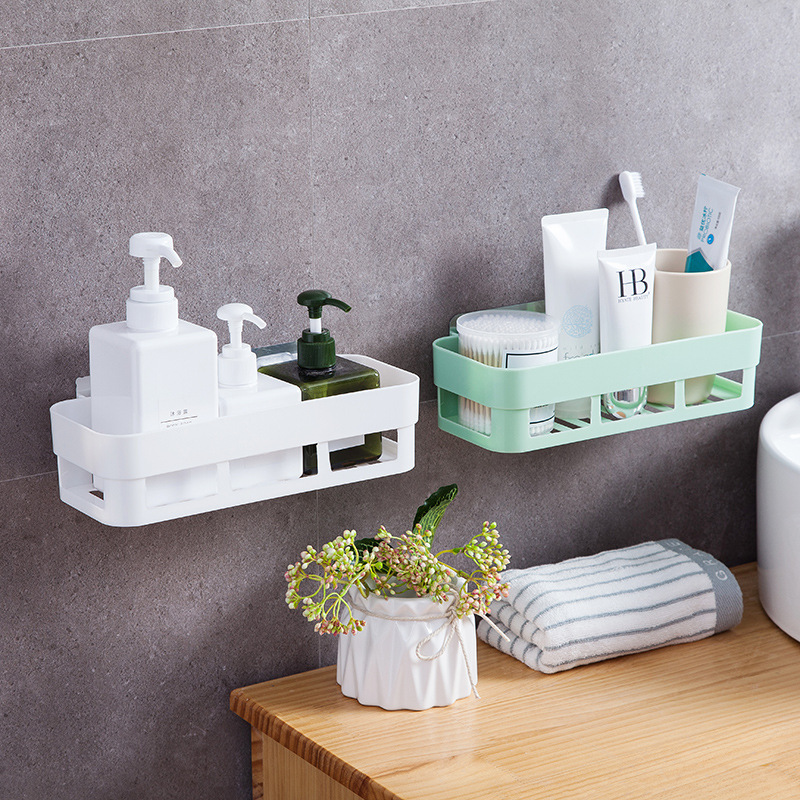 Bathroom storage shelf wall hanging bathroom suction wall toilet storage shelf suction cup washing-up table free of drilling full figure