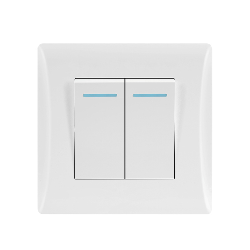 Bo Wang Electric S9 Wholesale 86 Type Hidden Switch Socket Big Board White Open Double Control Five Holes Export Foreign Trade Item Picture
