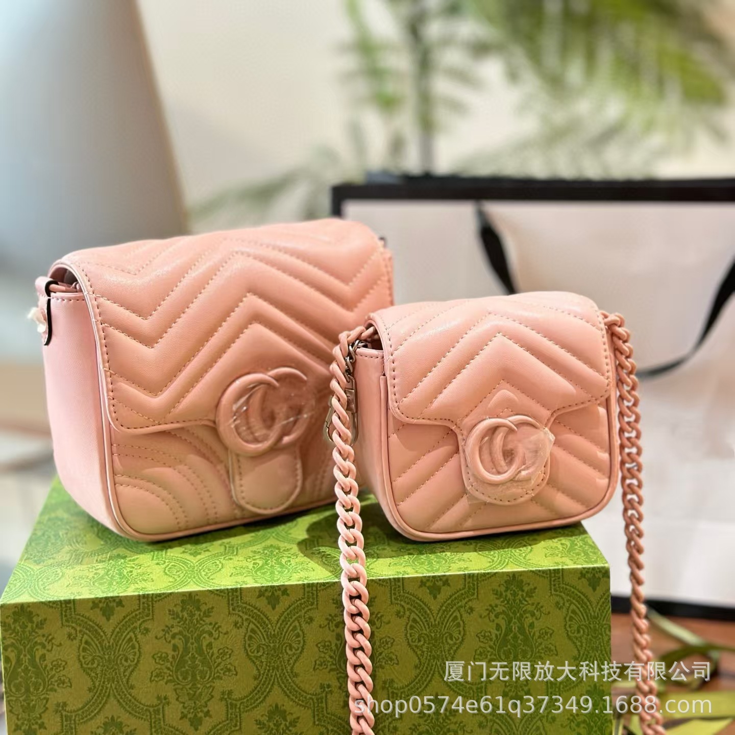 New macaron-colored g Family heart chain bag, mini marmont bag, tiger-head girl bag, Marmont Specification drawing