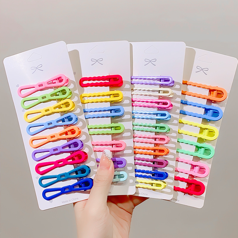 Simple Base Metal Clip Ins Dopamine Bangs Clip Diy Duck Bill Clip Clip With Candy-Colored Hair Accessories On The Side Application Scenario