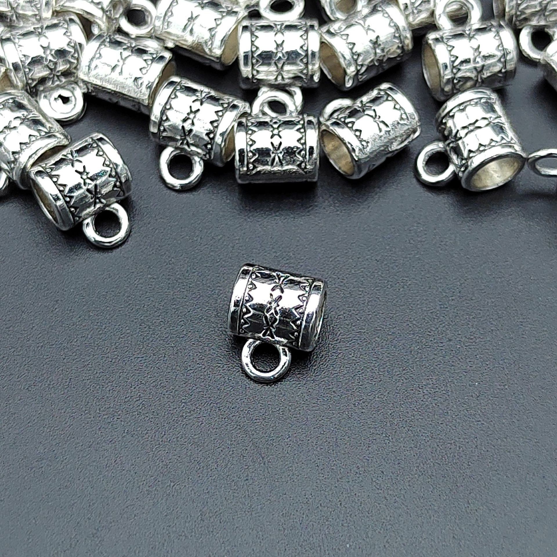 European And American Diy Zinc Alloy Jewelry Accessories Handmade Beaded Necklace Pendant Decorative Bead Large Aperture Three-Way Beaded