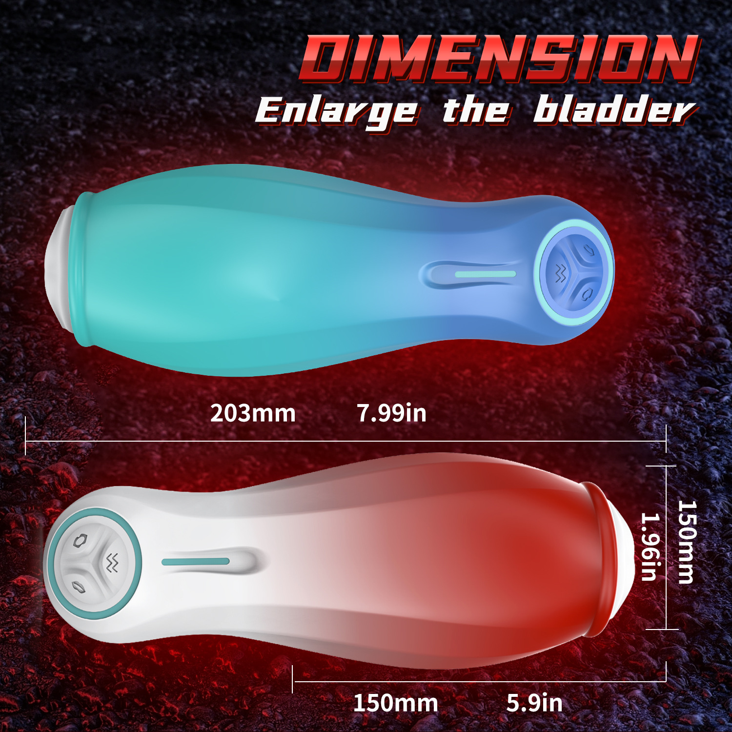 New product: Longying Airplane Cup, multi-frequency vibration negative pressure sucking clamp, Silicone doll, male masturbation device, adult charm Specification drawing