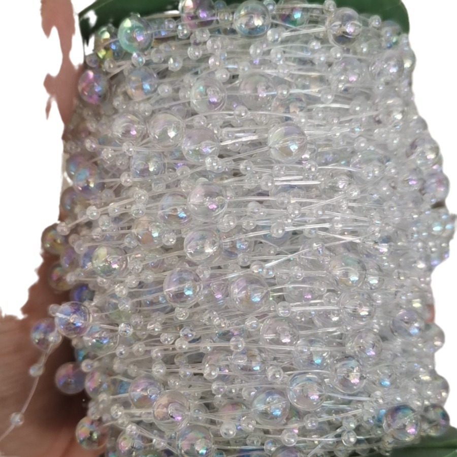 Full Sky Star AB color large and small round beads transparent connection bead jewelry accessories ABS imitation pearl factory direct sales Item Picture
