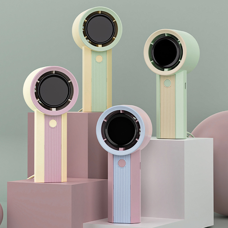 跨境电商MINI学生涡轮手持风扇便携式口袋风扇USB可充电式无叶小