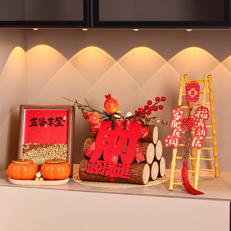 Housewarming joy, wood-burning ornaments, new home decoration, firewood upon opening the door, a complete set of gifts for the new house moving and housewarming ceremony Specification image