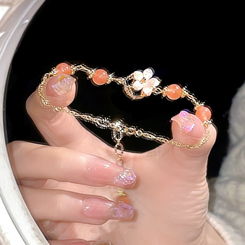 "Red sleeve add fragrance" new Chinese imitation red agate begonia flower bracelet retro bracelet light luxury niche bracelet bracelet details Picture