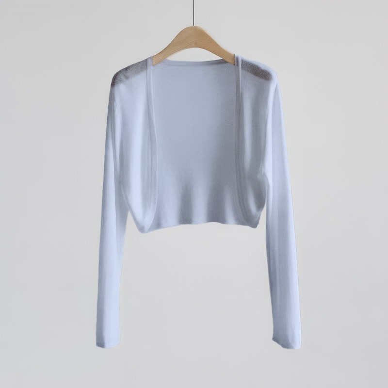 外搭冰丝薄款针织防晒开衫女夏季坎肩配吊带裙小披肩外套短款上衣