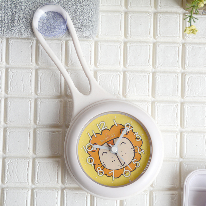 Bathroom suction cup clock, children's cartoon creative small wall clock details Picture