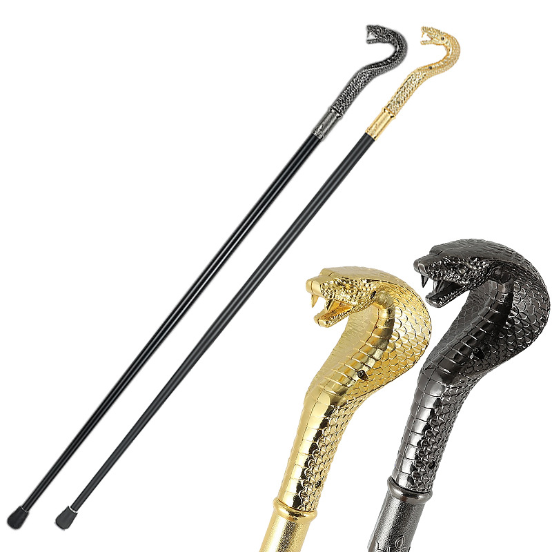 绅士杖文明杖cosplay圣诞万圣节埃及蛇头拐杖国王权杖法师金属杖