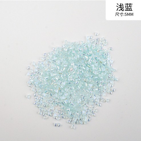 Wholesale of popular nail art accessories: Jelly mini ab color triangle resin flat bottom colorful irregular-shaped diamond nail art diamond Application Scenario