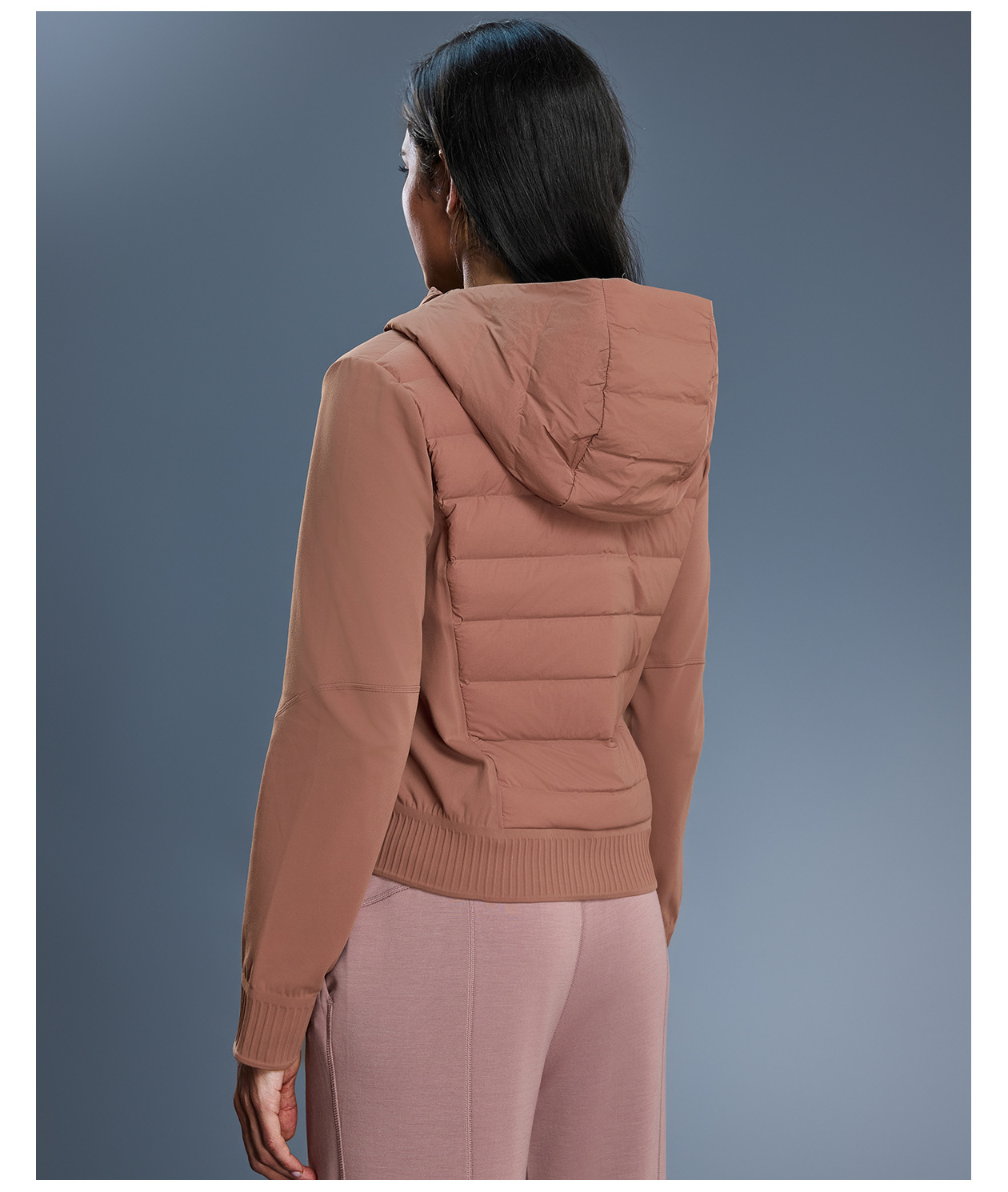 秋冬新款保暖连帽羽绒服女短款轻薄时尚健身服运动休闲外套DAW008详情14