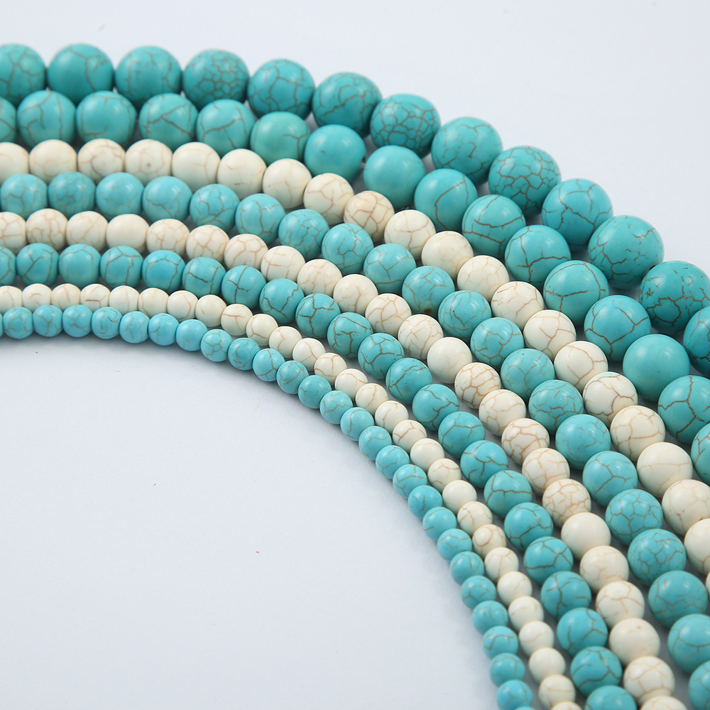 Spot Synthetic Turquoise Diy Turquoise Loose Beads Jewelry Accessories Artificial Turquoise Round Beads Wholesale
