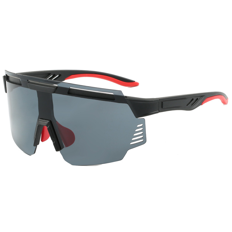 The new cross-border colorful cycling glasses, men's and women's UV-resistant sunglasses, large-frame one-piece outdoor sports sunglasses are in vogue Specification image
