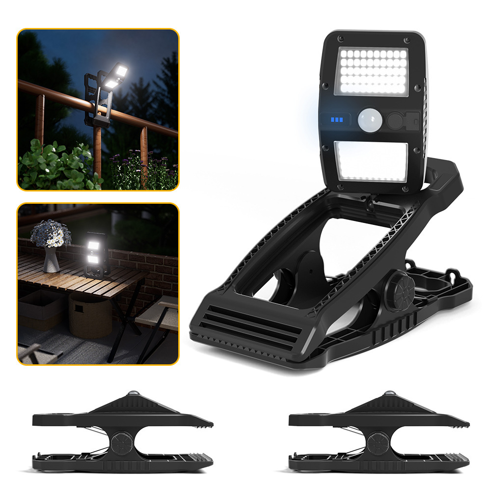 New type of folding solar charging clamp lamp, outdoor lamp, wall lamp, outdoor courtyard, balcony, yard and fence sensor lamp