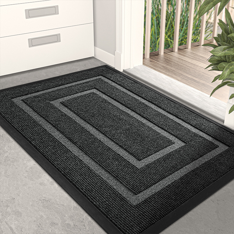 Nordic-style rubber entrance door carpet floor mat, commercial hotel main entrance dust removal mat, foyer entrance wear-resistant foot mat