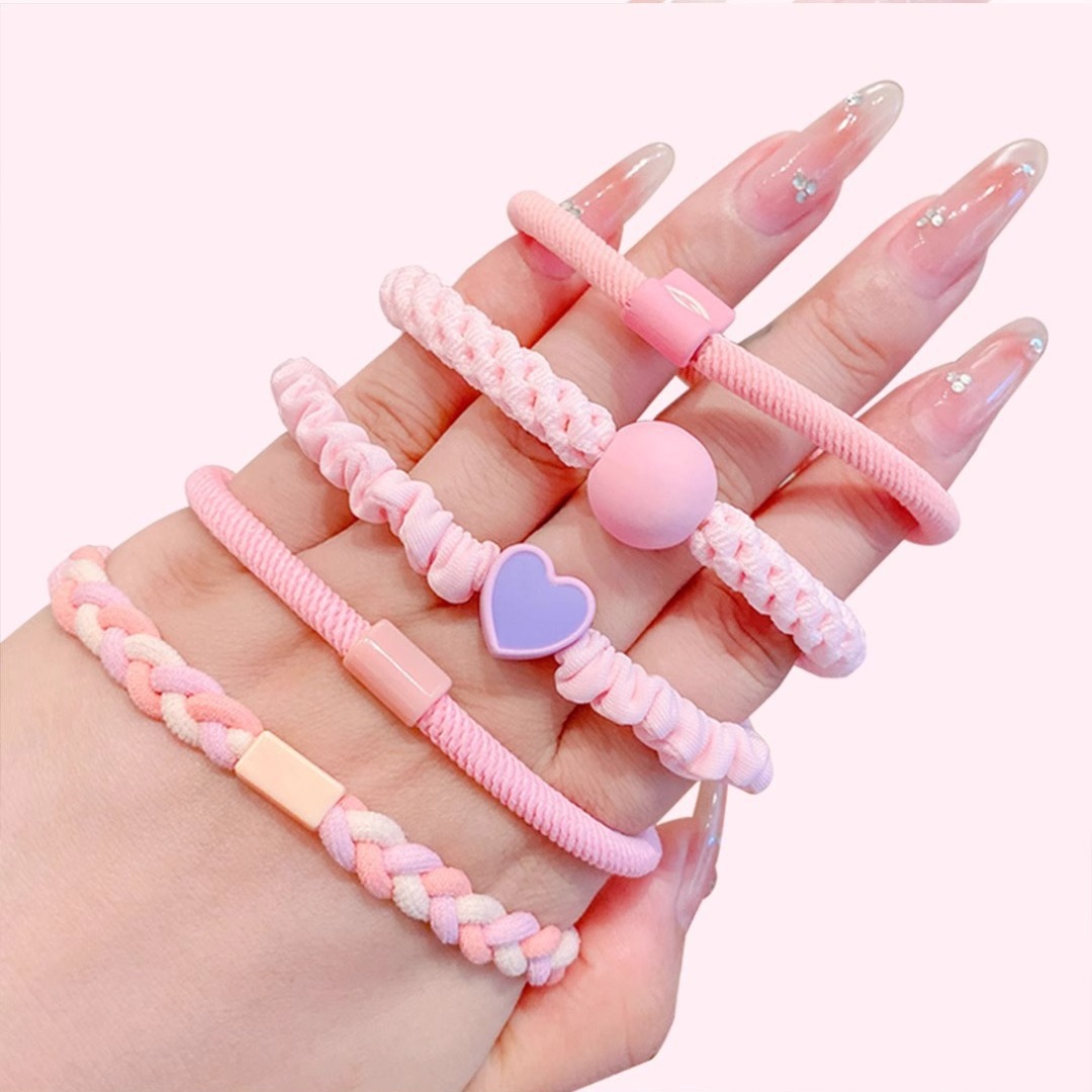 Colorful Large Circle Children's Rubber Band Does Not Hurt The Hair Girl's Head Rope Korean Baby Hair Accessories Hair Band Tie Hair Rubber Band details Picture