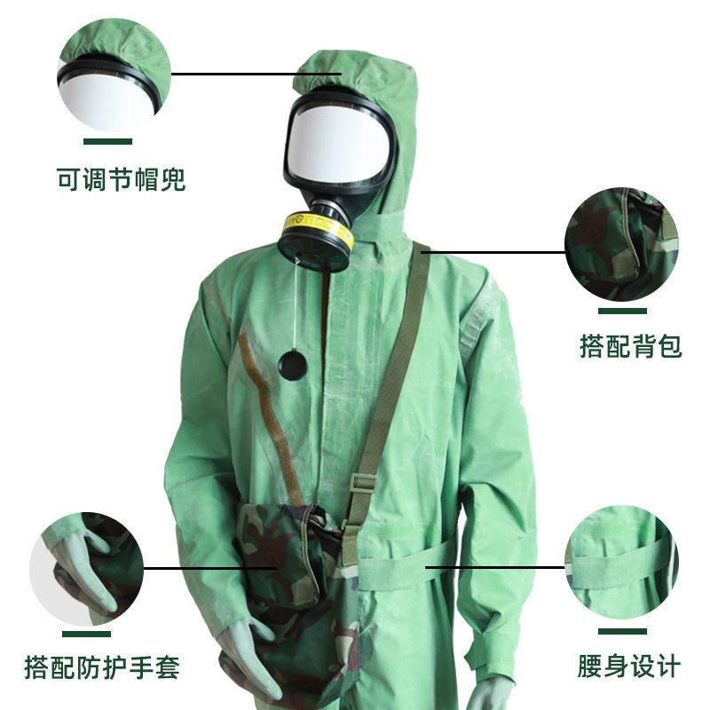FFY03 Anti-toxic suit, nuclear, biochemical, fire-fighting and chemical protection one-piece full-body lightweight acid and alkali resistant chemical protective suit details Picture