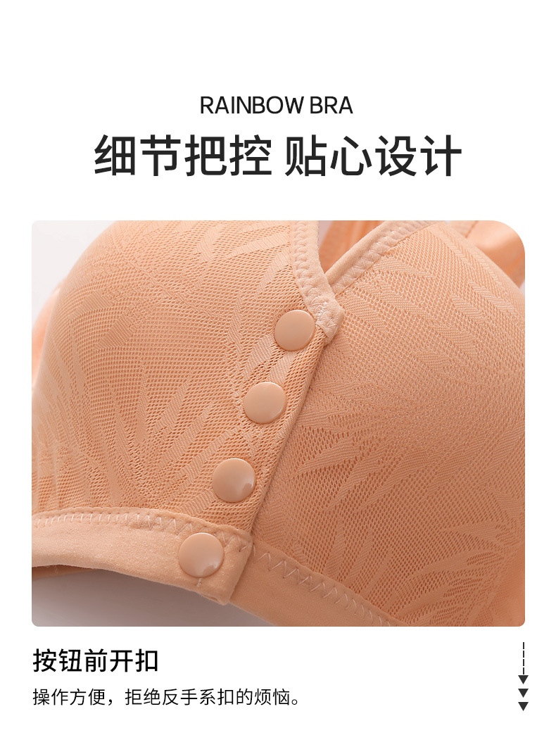 跨境款厂家现货直发中老年大码薄款无钢圈前开扣固定杯背心式文胸详情16