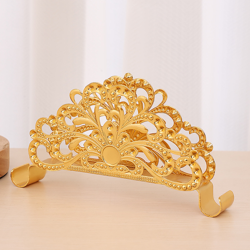 Gold Wrought Iron Paper Towel Rack Household Restaurant Countertop Vertical Napkin Rack Table Square Towel Rack Hotel Storage Rack Specification drawing