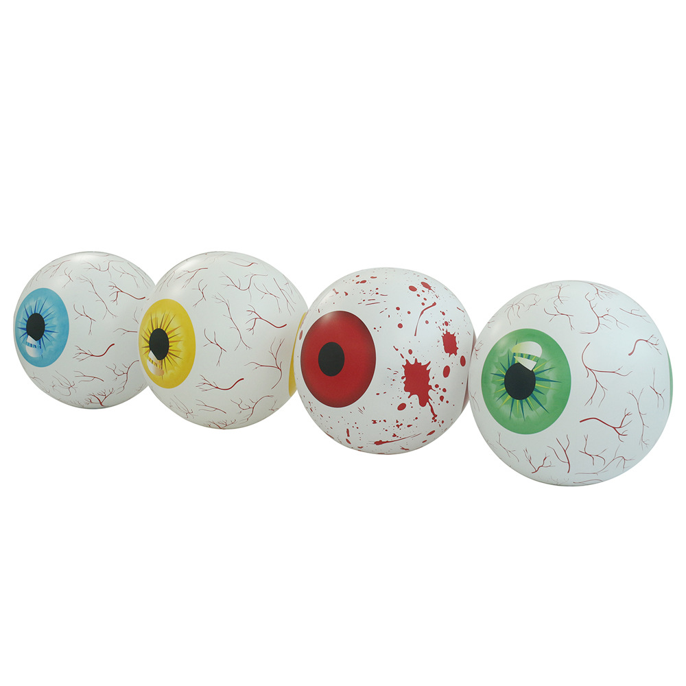 New PVC inflatable LED light ball Halloween decoration party supplies, terrifying bloodshot Halloween eyeball ornaments details Picture