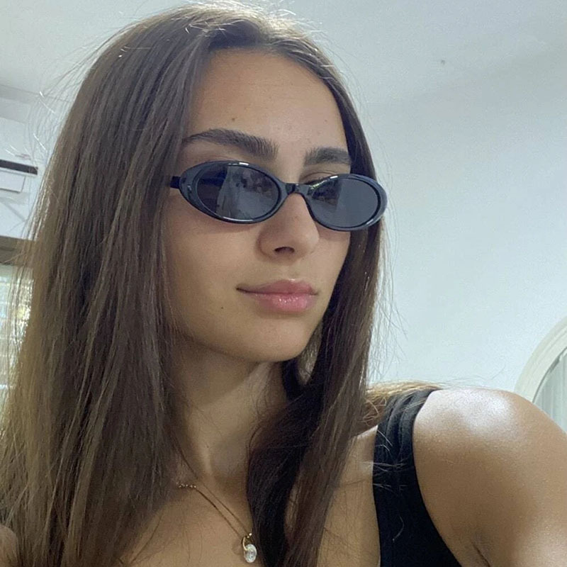 新款小框太阳镜女欧美复古水滴形墨镜女高级感果冻色防晒太阳眼镜详情图3