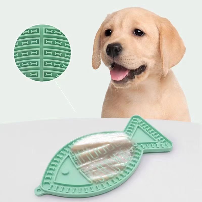 Dog slow food bowl, pet mat, anti-choking with suction cup, anti-slip, household pet silicone plate, slow food pet mat Specification image