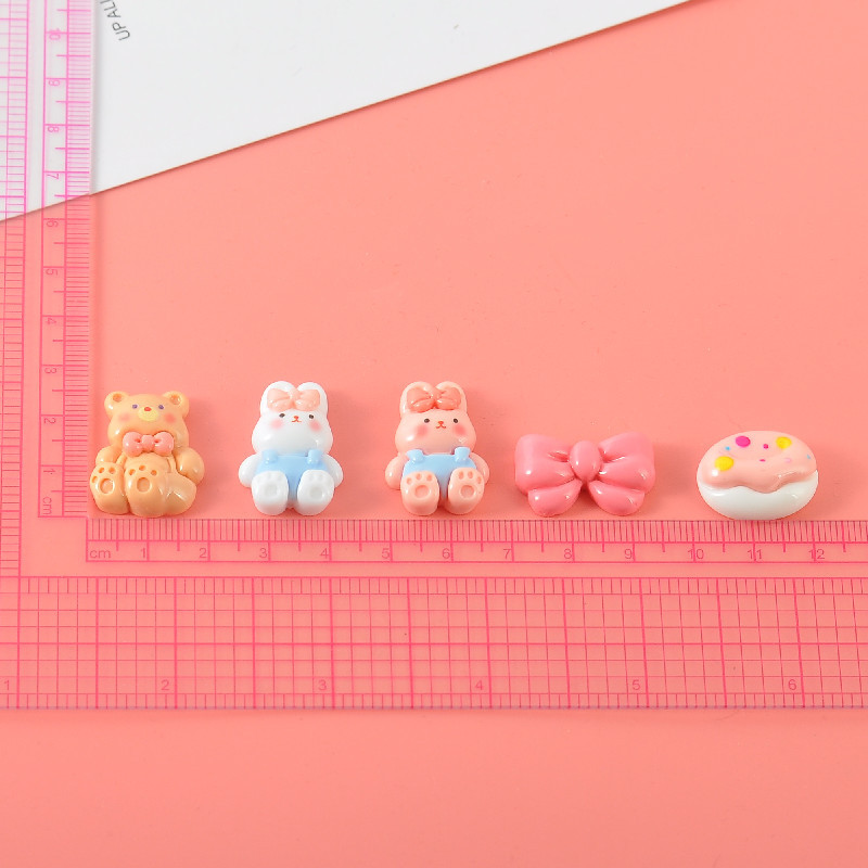 Mini cartoon shiny little rabbit diy cream glue, homemade phone case material, fridge magnet resin accessories wholesale Specification image