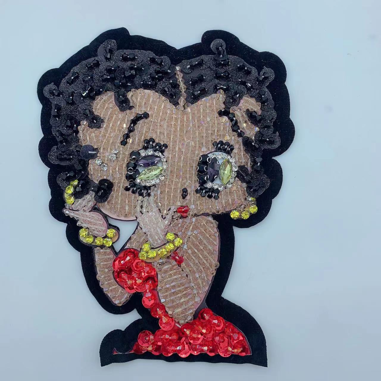 New Heavy Industry Nail Bead Cartoon Cloth Trend Women's Clothing With Clothing Street Snap Fashion Brand Cloth Clothing Accessories Specification drawing