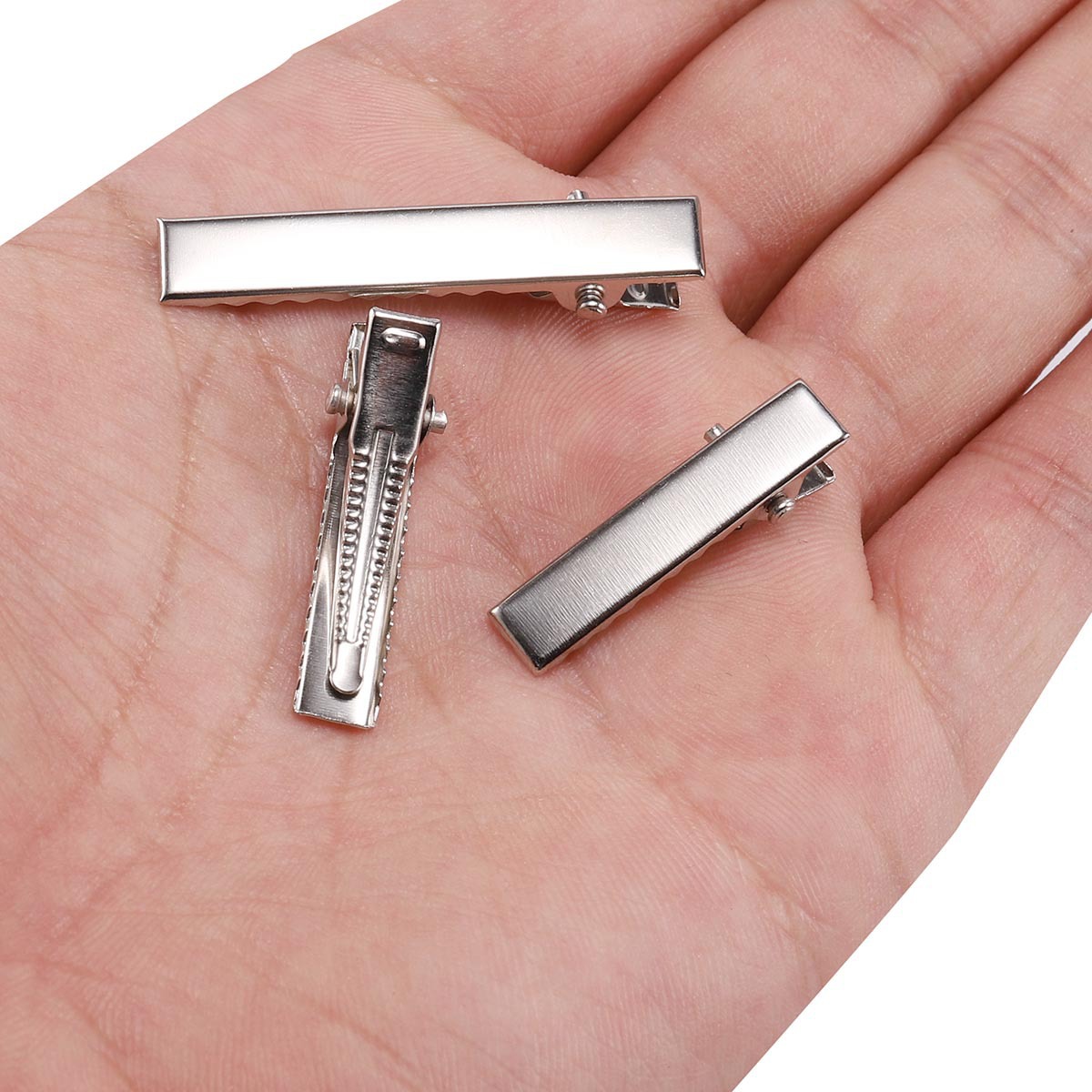 Duckbill clips, square clips, diy hair clip materials, hair accessory accessories, simple matte side clips, adhesive accessories wholesale details Picture