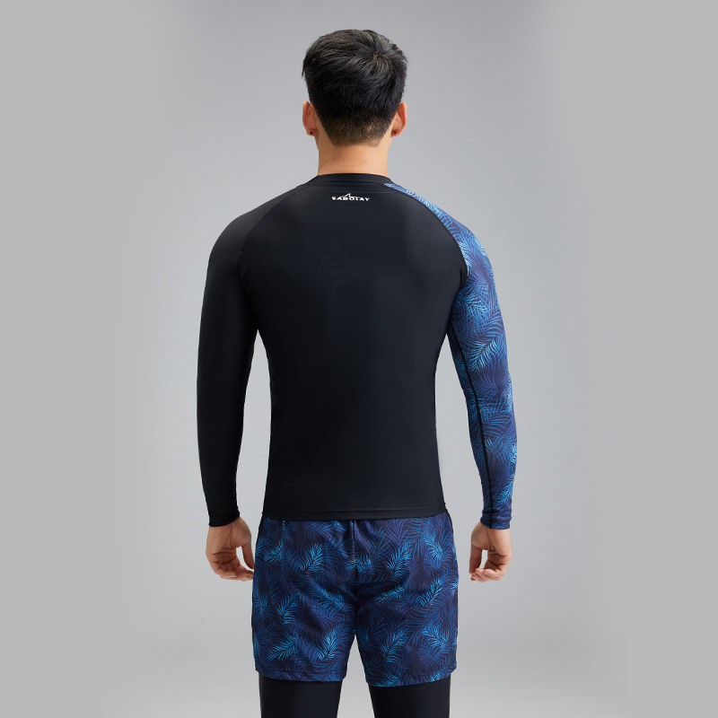 Outdoor 2023 New Two-Piece Swimsuit Men's Suit Black Quick-Drying Breathable Surf Suit Sports Sunscreen Swimsuit Specification drawing