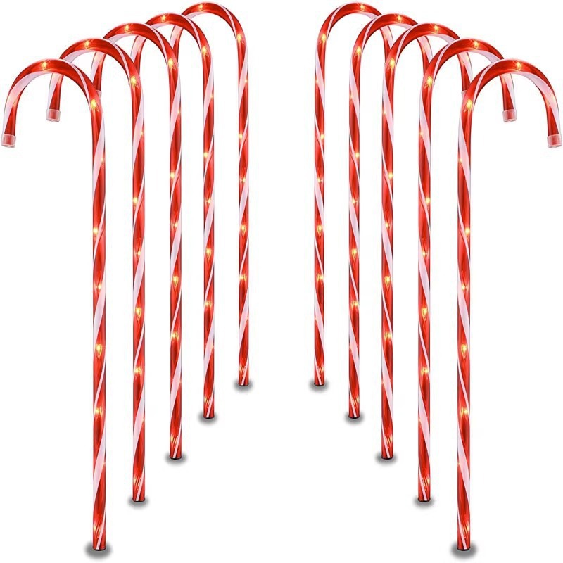 Lawn Lights Christmas Cross Border Lights Solar Colored Lights Crutches A Drag Ten Garden Garden Insert Candy New Item Picture