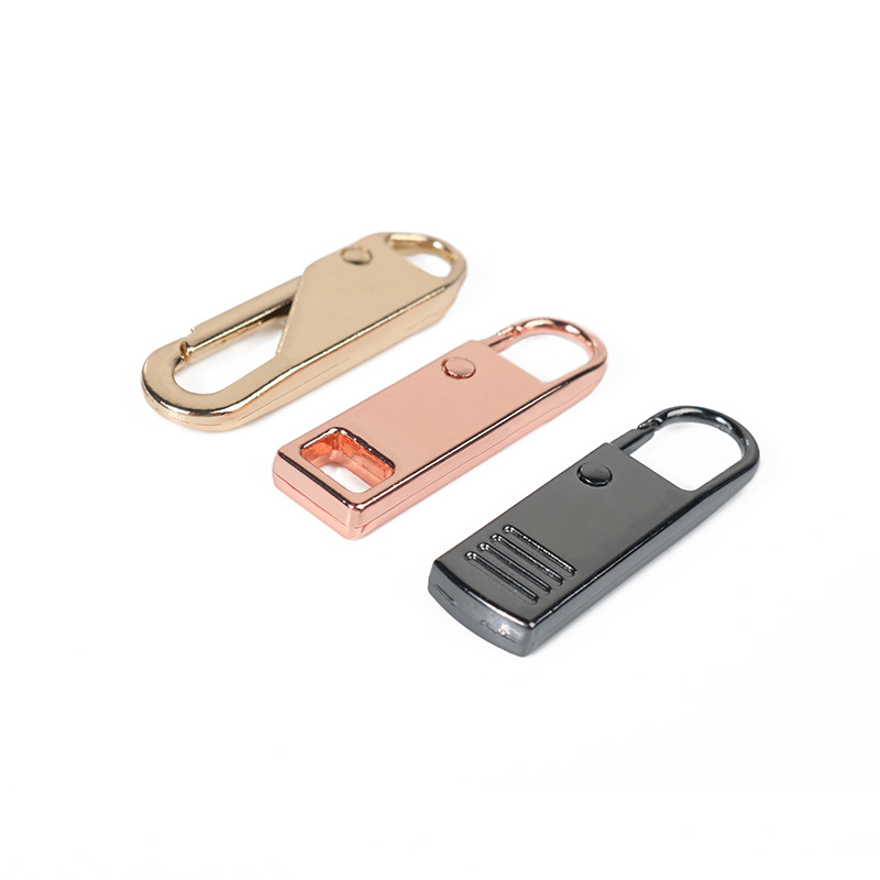 No. 3 No. 5 Detachable Zipper Head Puller Accessories Luggage Clothing Puller Repair Zipper Head Metal Puller Specification drawing