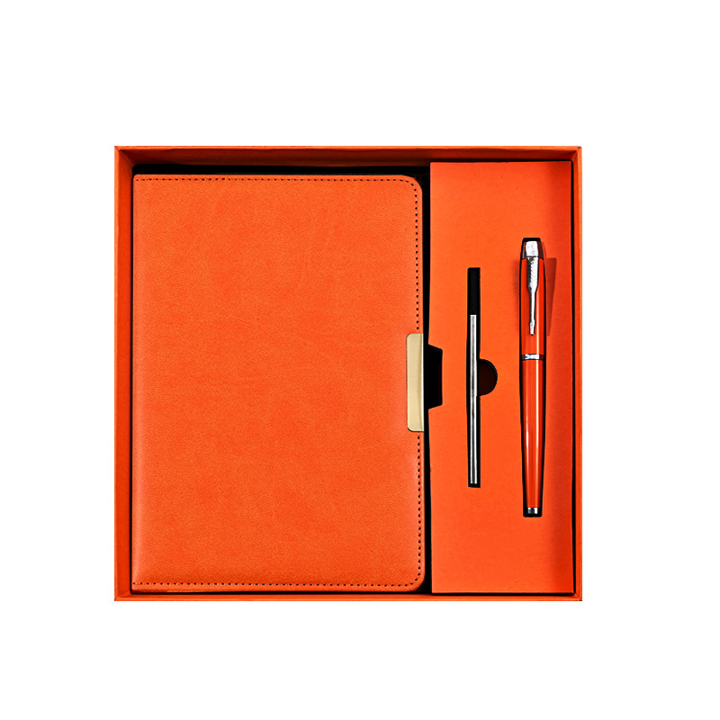 Simple imitation leather A5 notebook customization, high appearance level business office record book, high-end notepad gift box set Item Picture