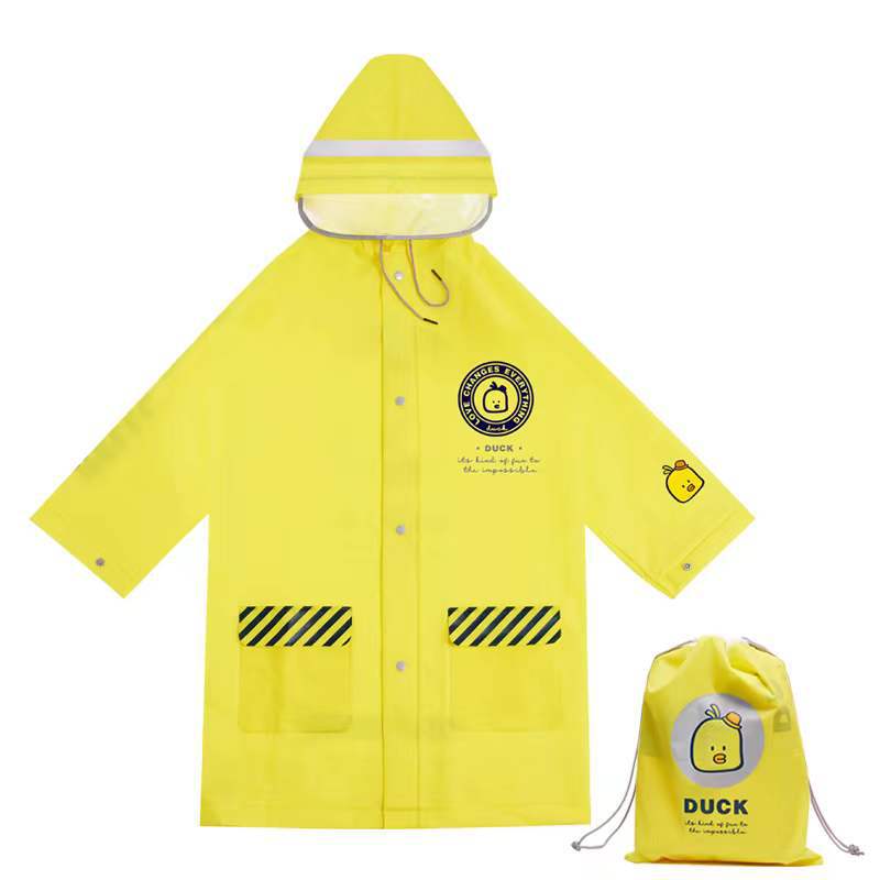 Children's Raincoat 7-12 Years Old Wholesale Boy Preschool Elementary School Long With Bag Bit Poncho Cartoon Onesie details Picture