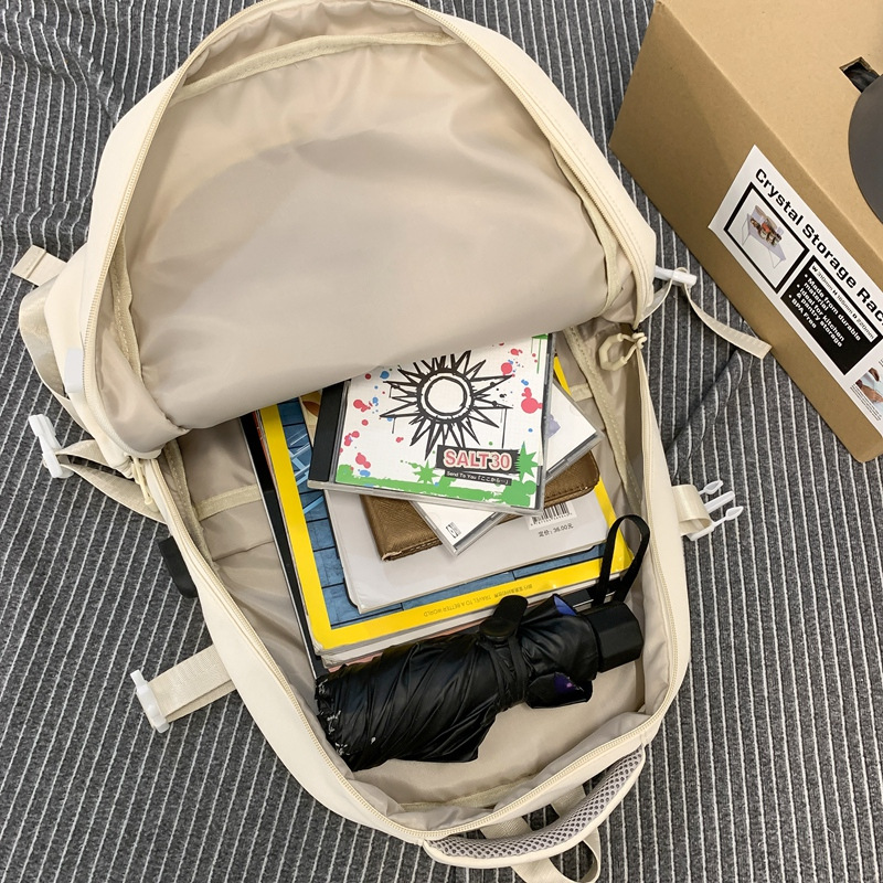 A cross-border bestseller for Korean junior and senior high school students: simple and solid color, versatile and fashionable backpack, lightweight and durable Application Scenario