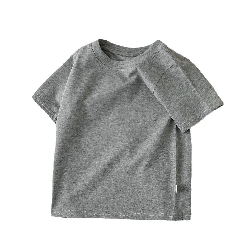 2024 Children's pure cotton short-sleeved cultural shirts for boys and girls, breathable and fashionable advertising shirts and tops for babies Item Picture