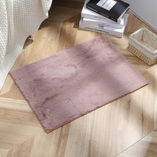 厂家批发现代简约仿兔绒地毯地垫 欧式素色方形吸水防滑垫批发