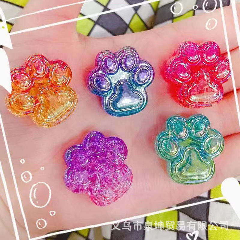 Factory direct sales of acrylic cat scratch beads, cream resin material, hair strings, stationery, children's diy accessories details Picture