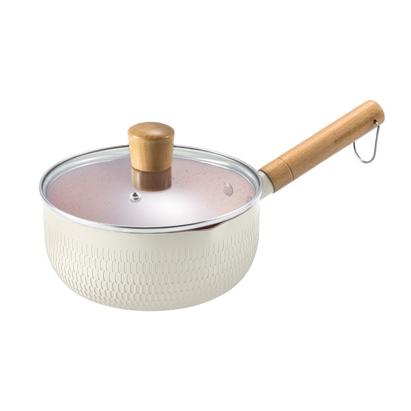 Non-stick tourmaline instant noodle pot, household non-stick base soup pot, baby and infant complementary food small milk pot, Japanese snow flat pot Item Picture