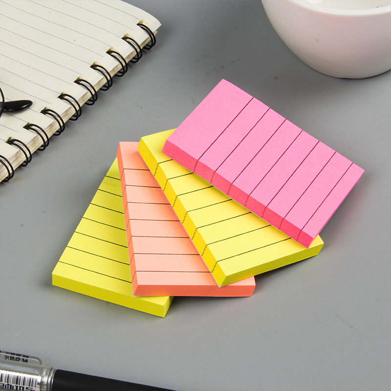 Colored paper line sticky notes, horizontal line sticky notes, tear-off sticky notes, notebooks, square messages, notes, N times stickers for students Application Scenario