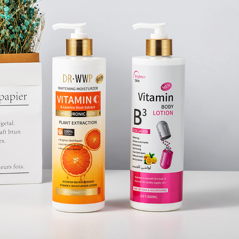 WWP Foreign Trade Kojic Acid Nicotinamide Body Lotion Moisturizing, Whitening and Dry Skin Removal l Cross-border Arbutin Moisturizing Lotion 500mL Application Scenario
