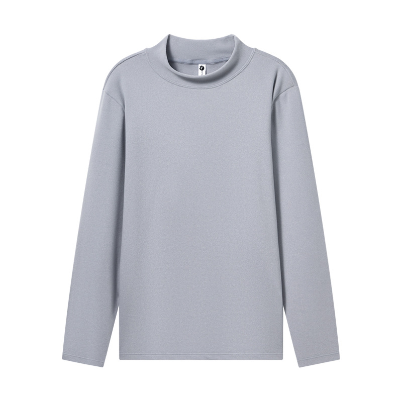 This autumn and winter warm double-sided fleece long-sleeved T-shirt is a solid color casual and versatile elastic top with a stand-up collar. It can be worn as a base layer for women Item Picture