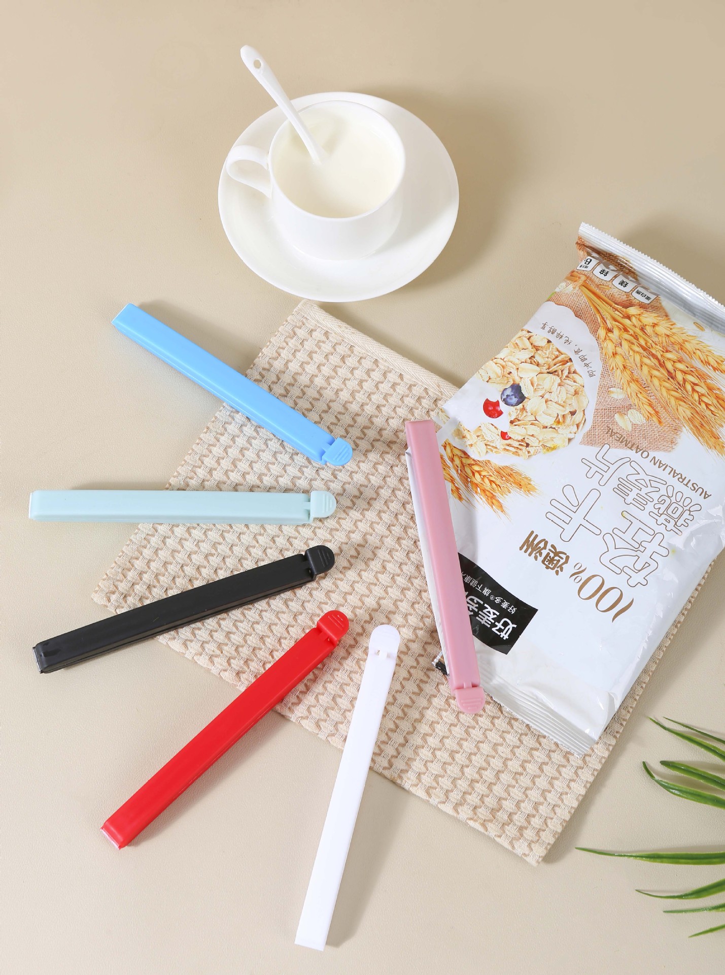 食品封口夹防潮保鲜夹子茶叶奶粉零食食物袋密封夹子塑料可定LOGO详情4