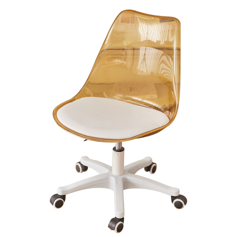 Acrylic transparent, comfortable, height-adjustable swivel chair for computer, dressing, office, writing, study and home use Item Picture