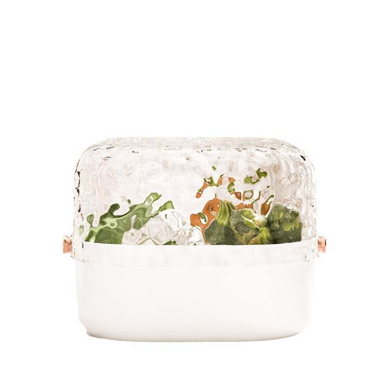 沥水篮/醒面盆/塑料洗菜碗/长方形菜篓子/餐具白底实物图